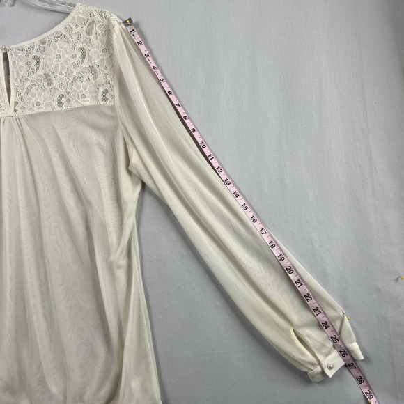 Maurices Lace Top Womens XL Sheer Ivory Fairy Blouse Boho Feminine Romantic - Picture 11 of 13